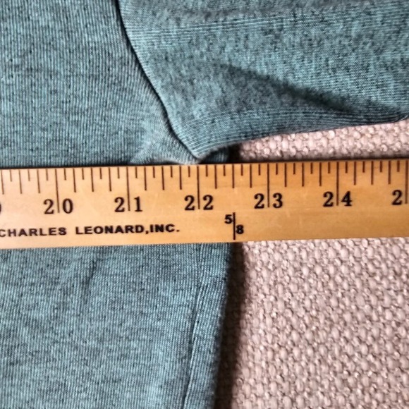 REI Hoodie Zip Up Sweatshirt Heathered Green with Black Trim Drawstring Hood Lg - Picture 5 of 11